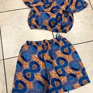 African print 2 pc short sets